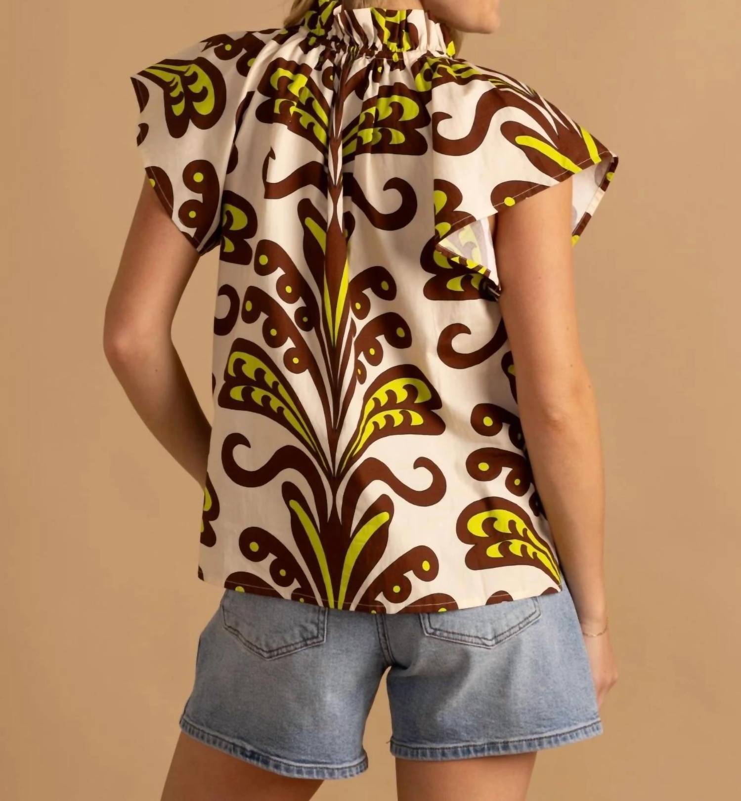 Double A - Em Flutter Sleeve Blouse