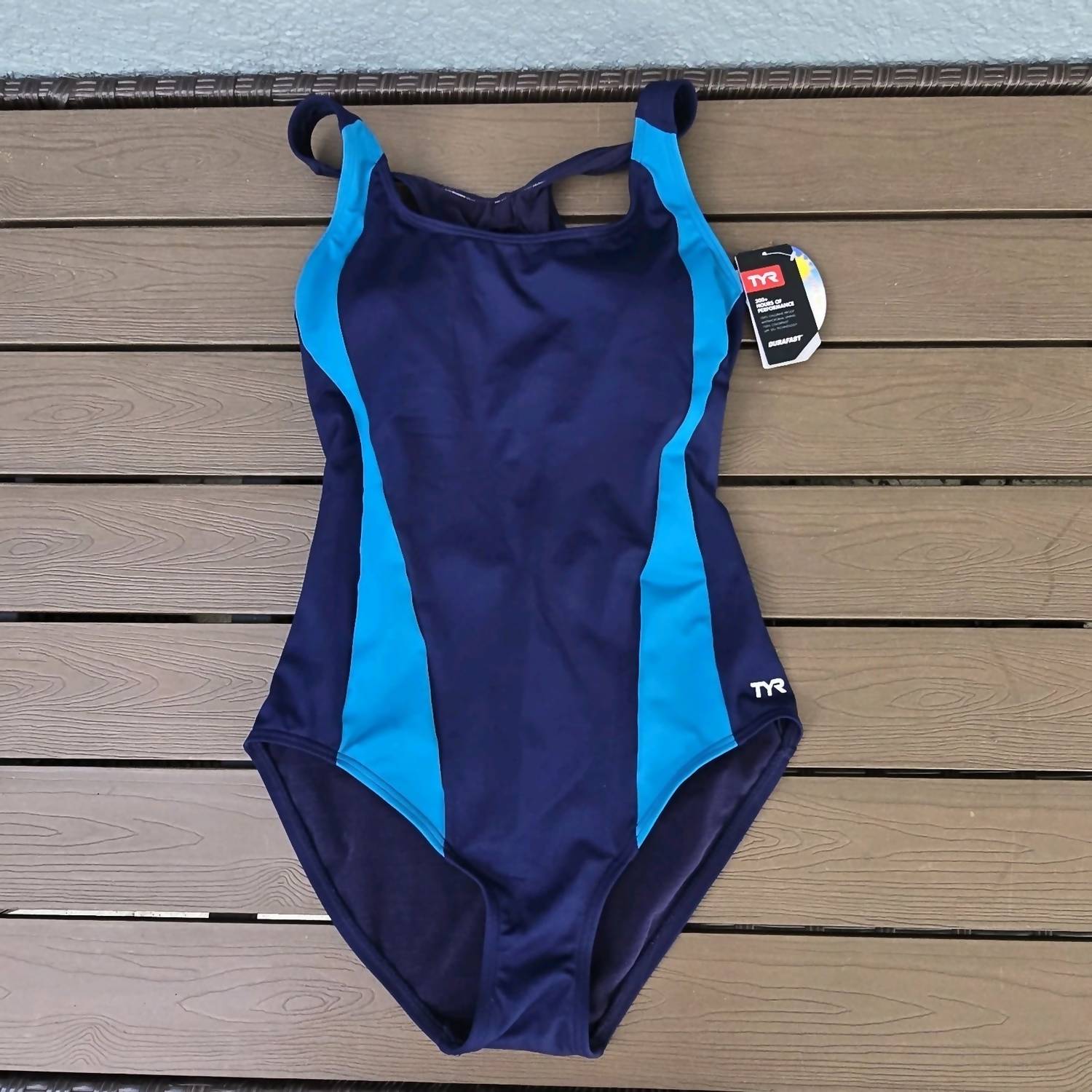TYR Women's Durafast Elite Max Splice Controlfit Swimsuit in turq navy - women's swimwear - alternate view
