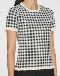 Sea - Saige Gingham Knit Short Sleeve Top