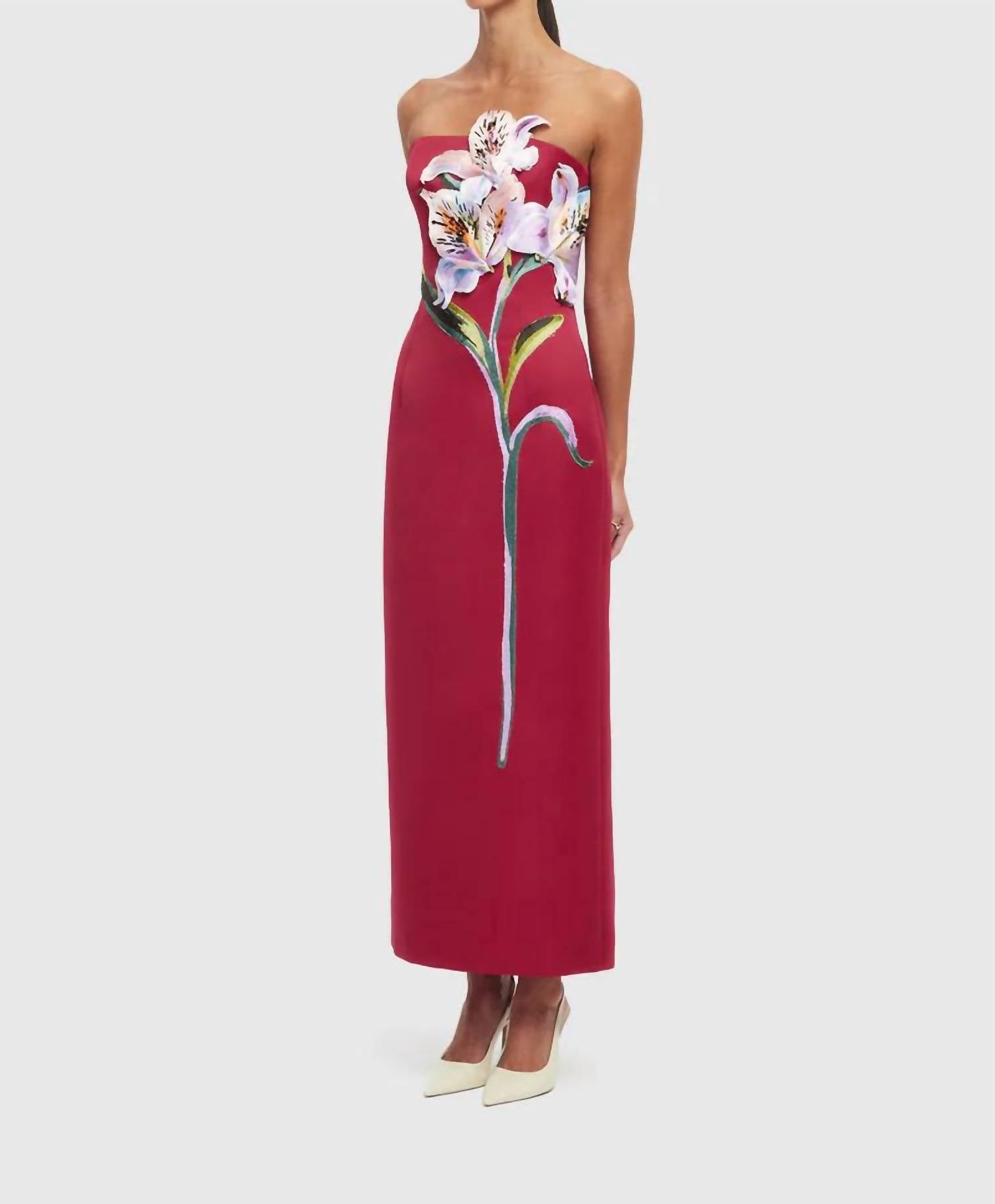 Leo Lin - Rayna Applique Floral Maxi Dress