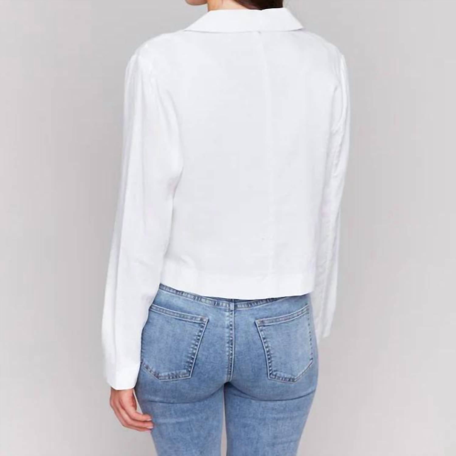 Charlie B - Women's Cropped Linen Blend Blazer