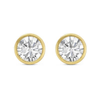 Diana M Jewels - Women's Lab Grown Round Stud In A Bezel Setting Earrings (7.00 Ct)