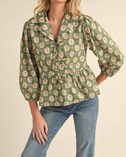 Jodifl - Flower Print Peplum Top