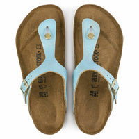 BIRKENSTOCK Women's Gizeh Leather Sandals in aqua - women's sandal - alternate view