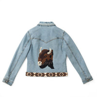 Madison Creek Outfitters Bison Beaded Jacket in aztec denim - women's jacket - view 5