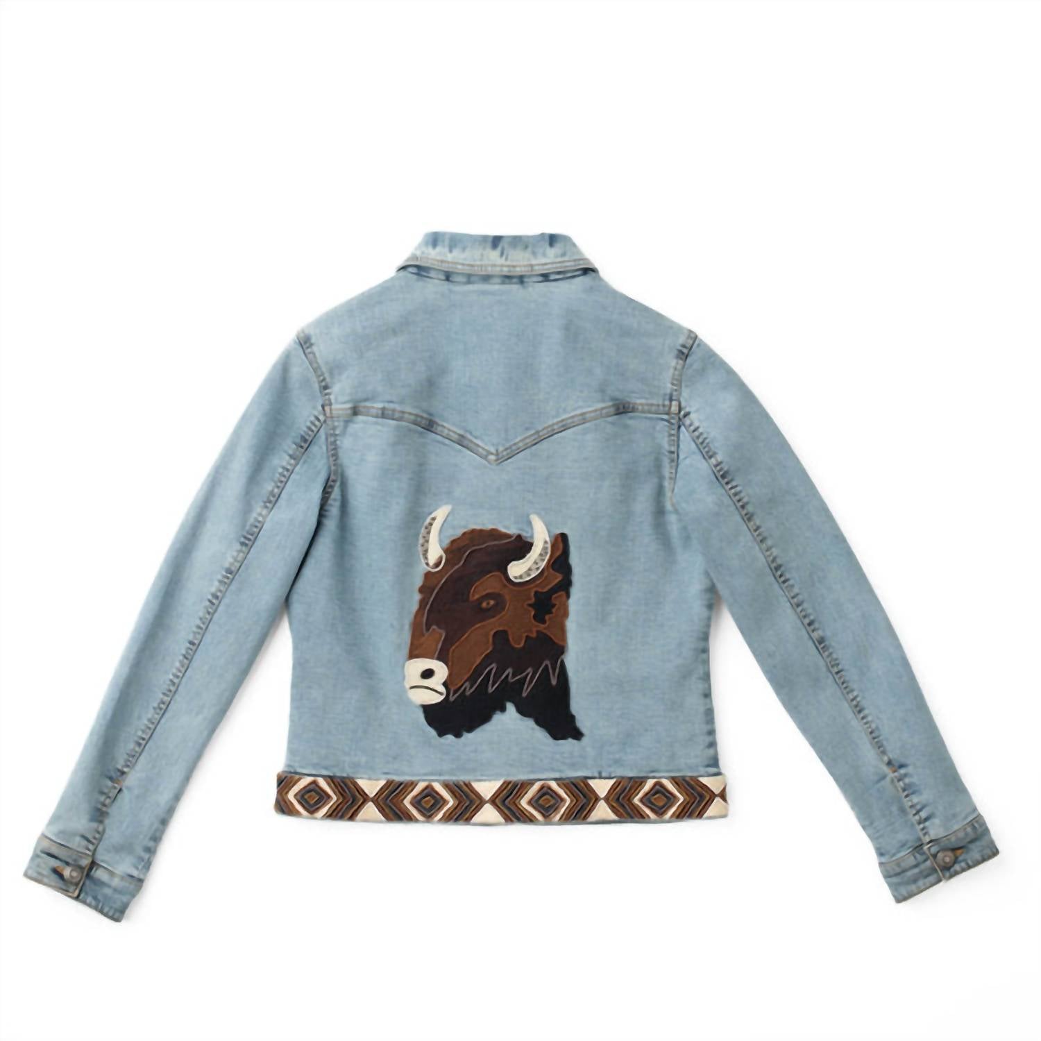 Madison Creek Outfitters Bison Beaded Jacket in aztec denim - women's jacket - view 5