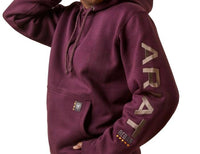 ARIAT Rebar Graphic Hoodie in potent purple - women's top - alternate view