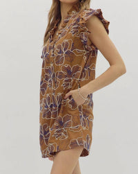 Entro - Women's Commencing Autumn Embroidered Floral Dress