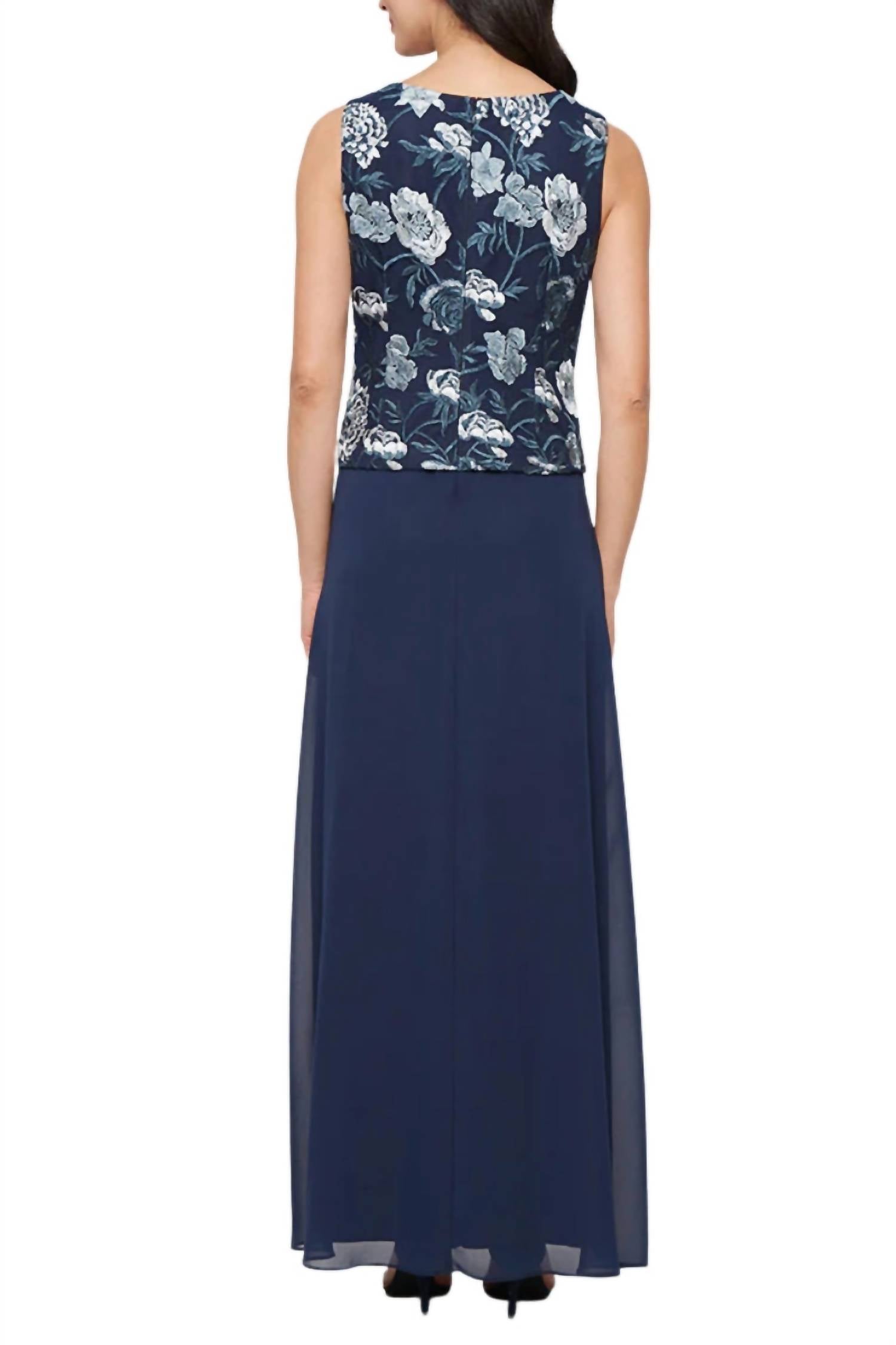 Alex Evenings - Women's Fitted Bodice A Line Skirt Maxi Dress