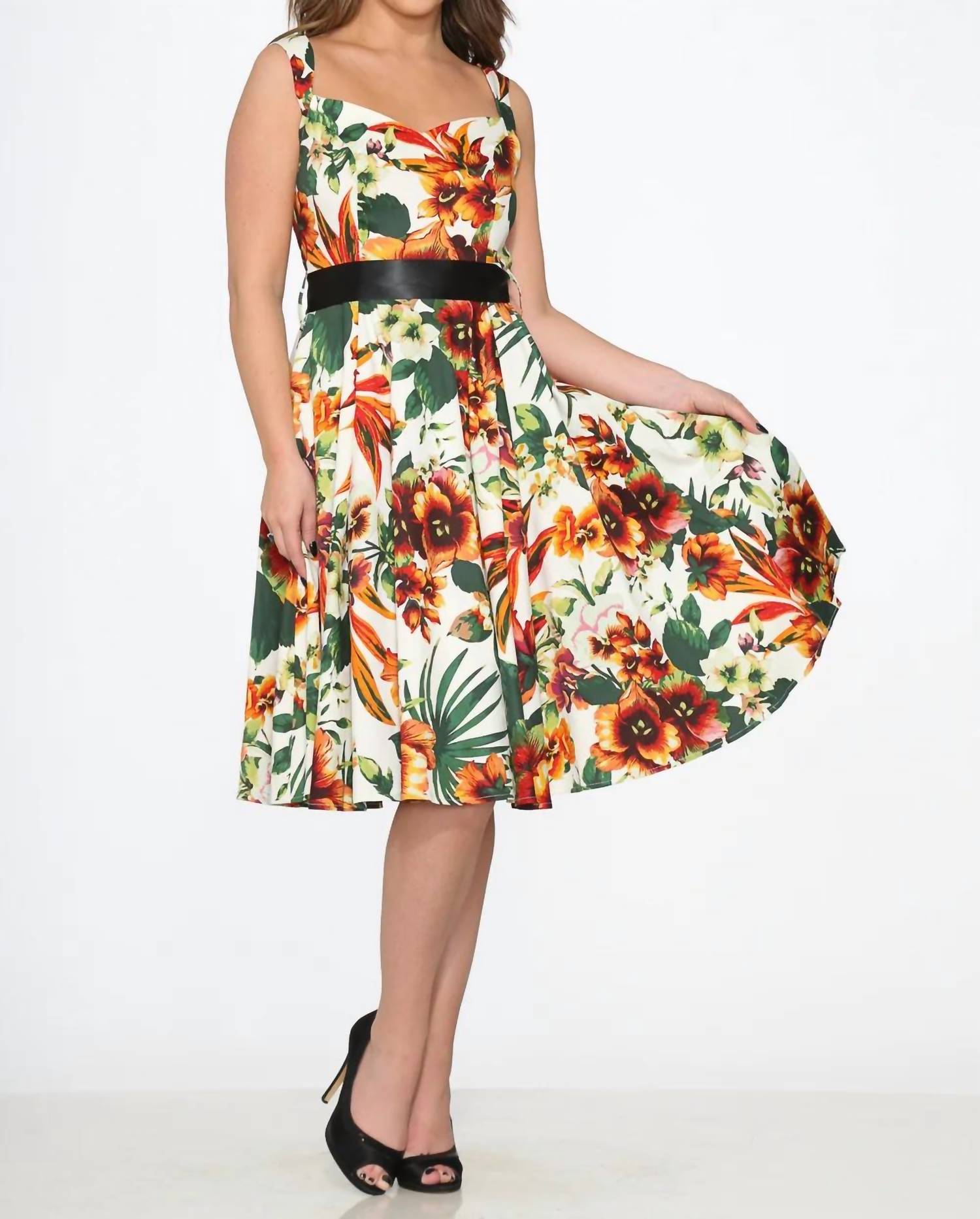 Orchid Bloom - Floral Swing Dress