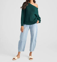 Seventy Eight And Sunny - Coastal One Shoulder Sweater