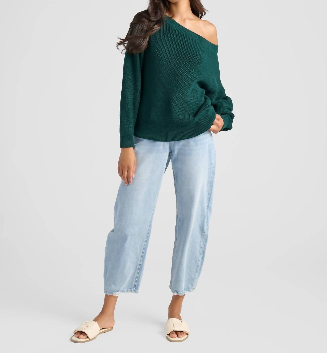 Seventy Eight And Sunny - Coastal One Shoulder Sweater
