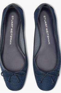 STUART WEITZMAN Women's Arabella Ballet Flat in navy - women's flats - view 4