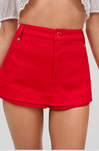 For Love & Lemons - Lipstick Denim Mini Skort