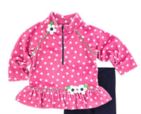 Florence Eiseman Girls' Dot Fleece Top With Flowers in pink - item
