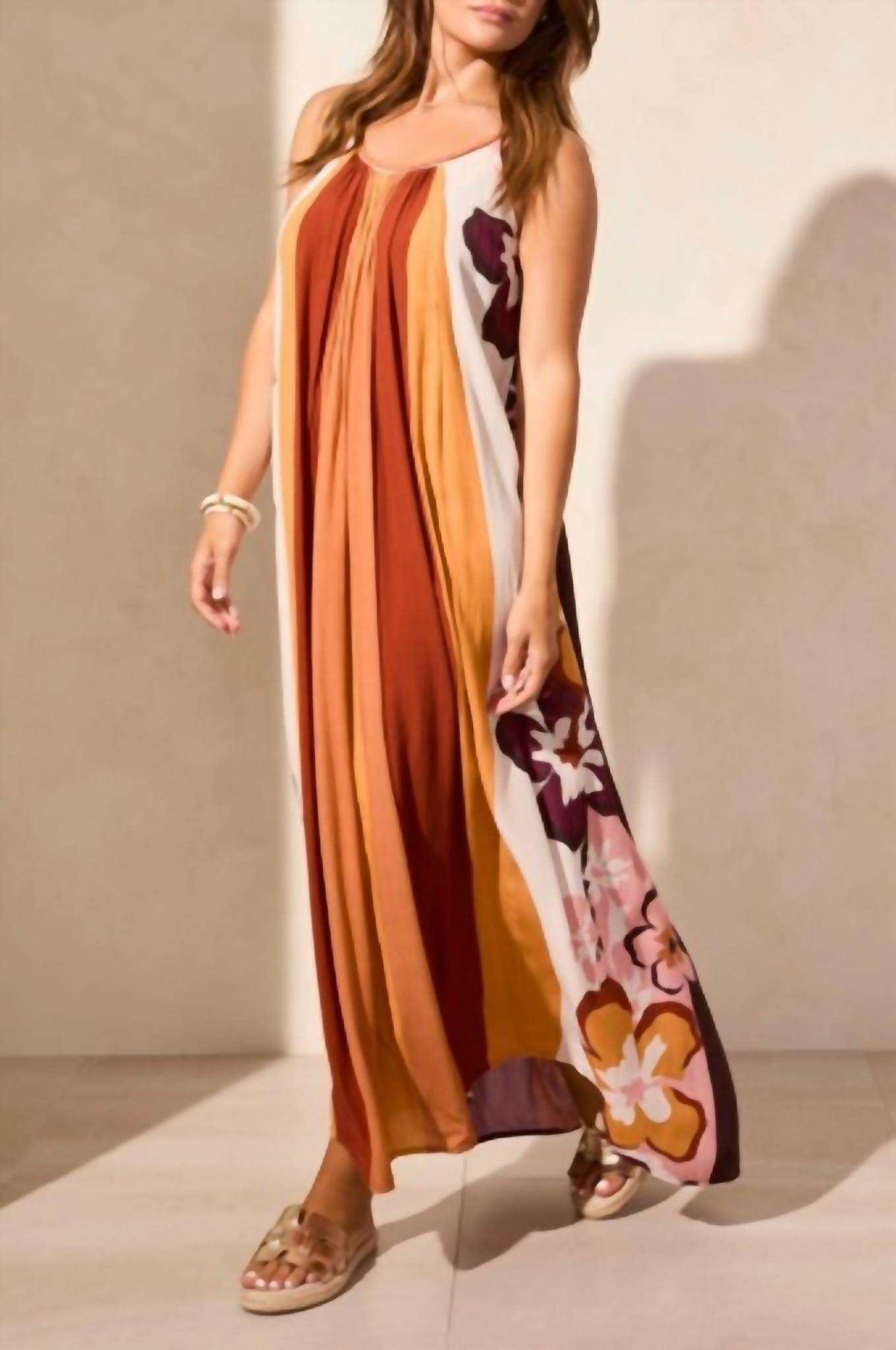 Tribal - Maxi Placement Print Flowy Dress