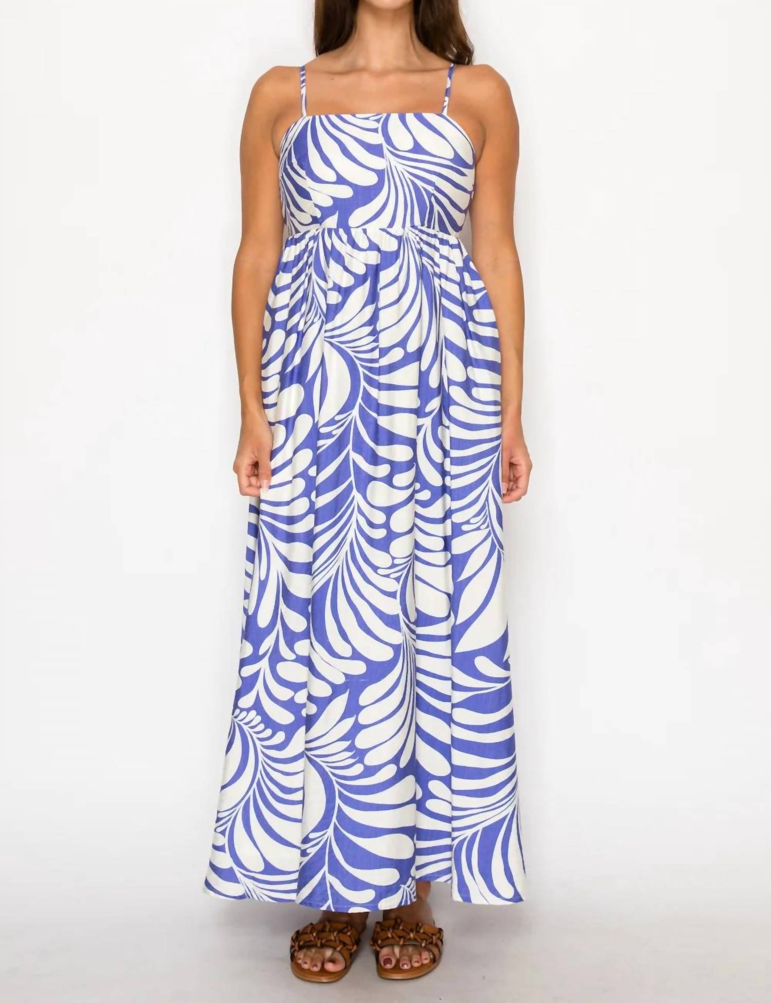 Meet Me In Santorini - Square Neck Maxi Dress