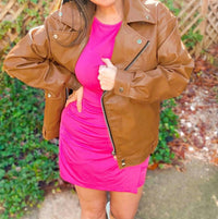 With Love, Molly - Ollie Oversized Vegan Leather Western Moto Jacket