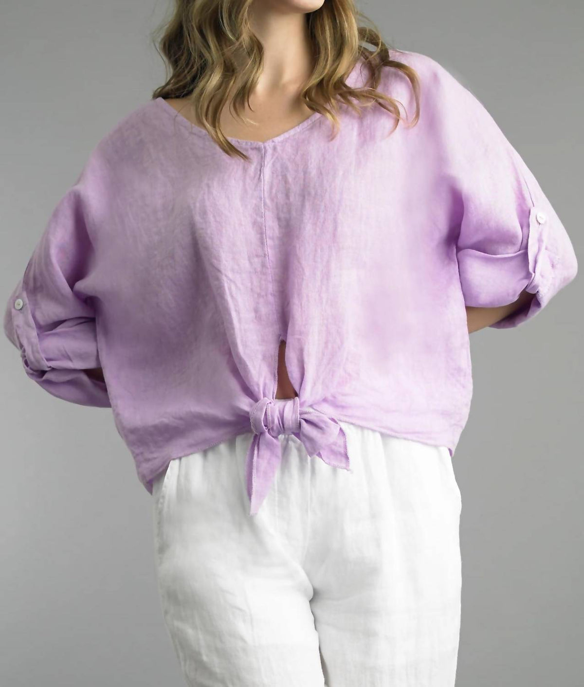 Tempo Paris - Linen Tie Front Top