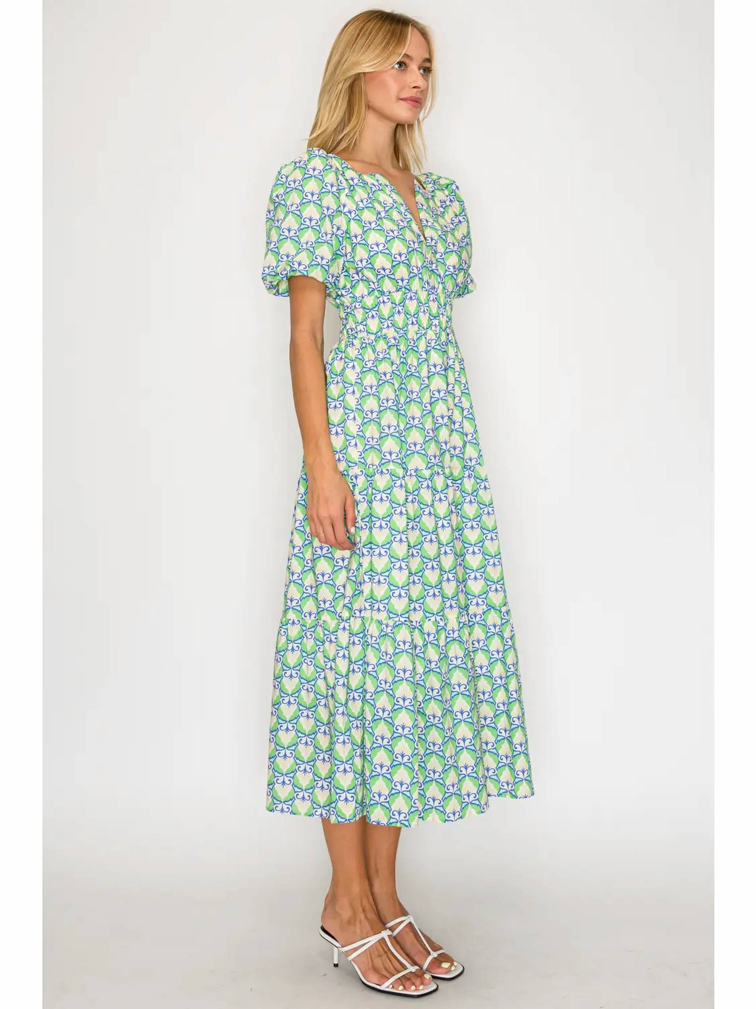 Meet Me In Santorini - Hellenic Petals Maxi Dress