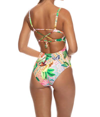 Luli Fama - Opulent Eden Square Neck One Piece Fuller Back Bikini