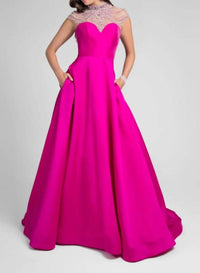 Terani Couture - Jeweled Cap Sleeves Prom Dress