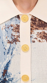 L'Agence - Osiris Jacquard Collared Cardigan