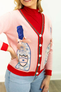 Gabriel + Simone - Champagne Bottle Patches Cardigan