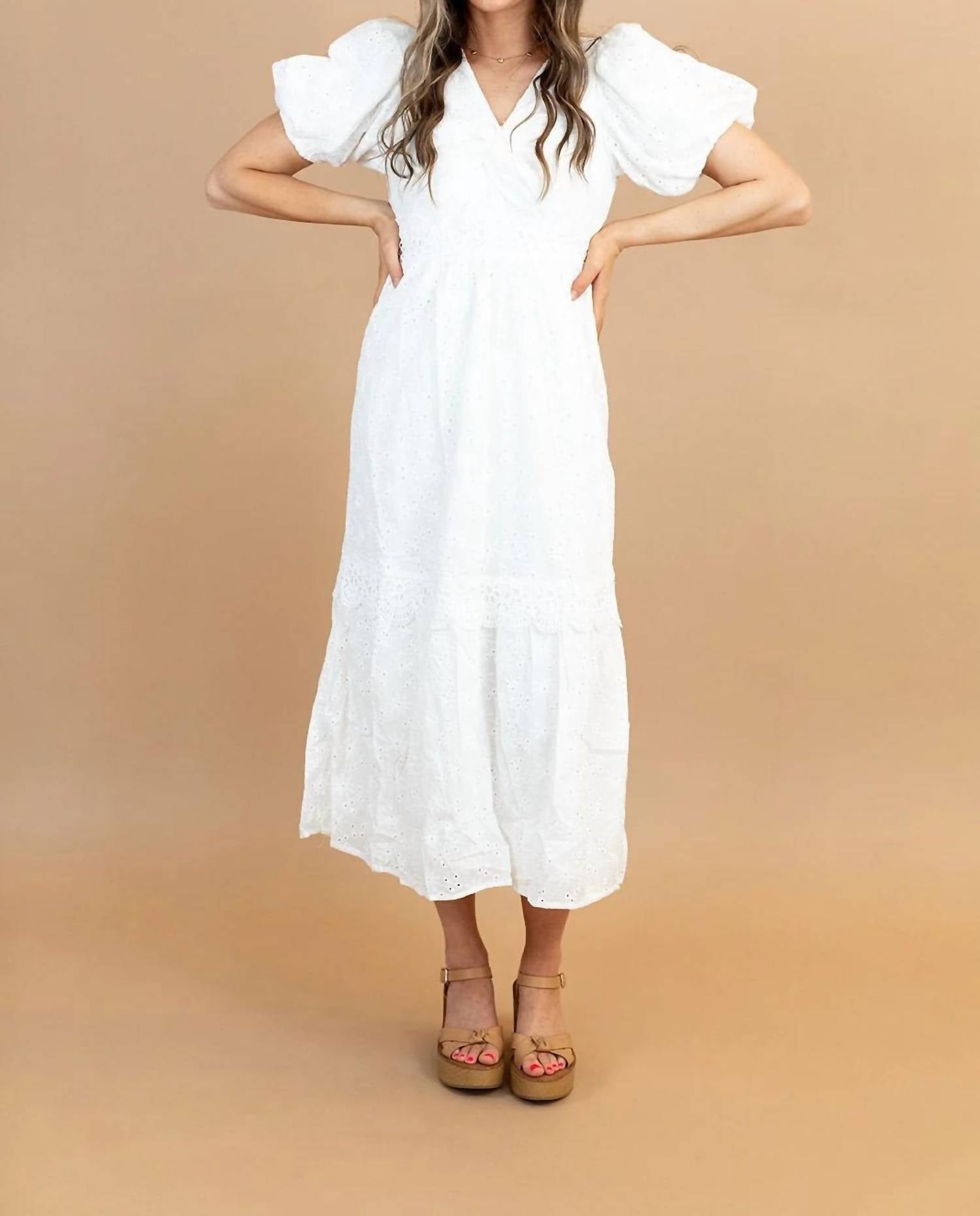 Polagram - Dani Eyelet Midi Dress