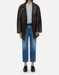 CLOSED Milo Distressed Jeans in mid blue - women's jeans - detail view