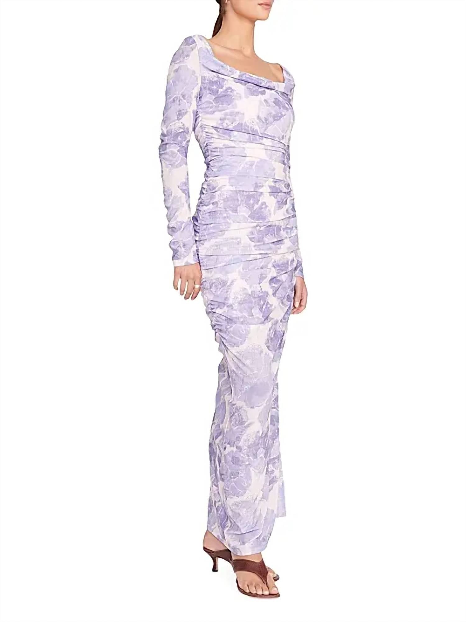 Staud - Solana Floral Ruched Maxi Dress
