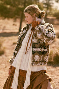 Promesa - Bear Creek Geo-print Fleece Zip-front Jacket
