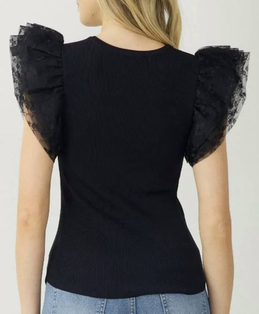 Entro - Lace Ruffle Top