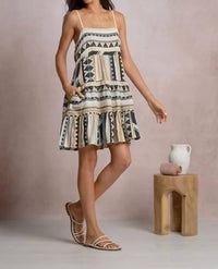 Elan - Tiered Spaghetti Strap Mini Dress