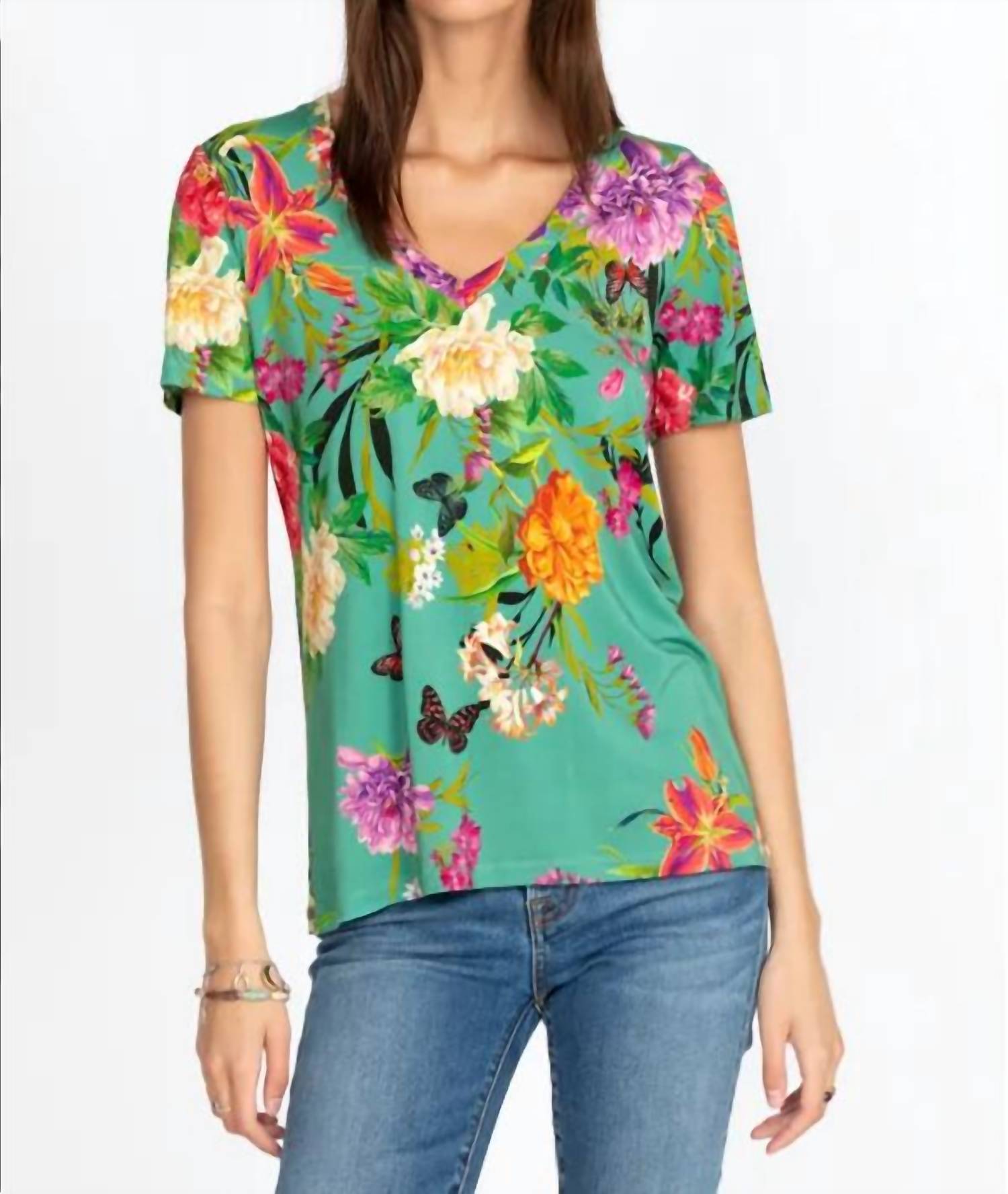 Johnny Was - Panya Favorite Short Sleeve V-Neck Tee