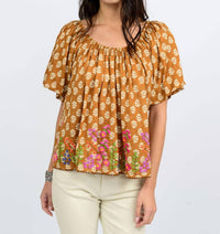 Ivy Jane Garden Of Flowers Top in rust - women's blouse