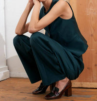 Acaria Studio Lunar Sleeveless Vest in green - women's blouse - detail view