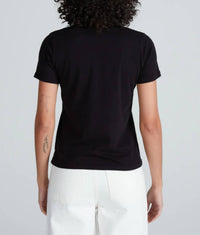 ASKK NY Le Sigh Classic Printed Tee Top in black - women's t-shirt - detail view
