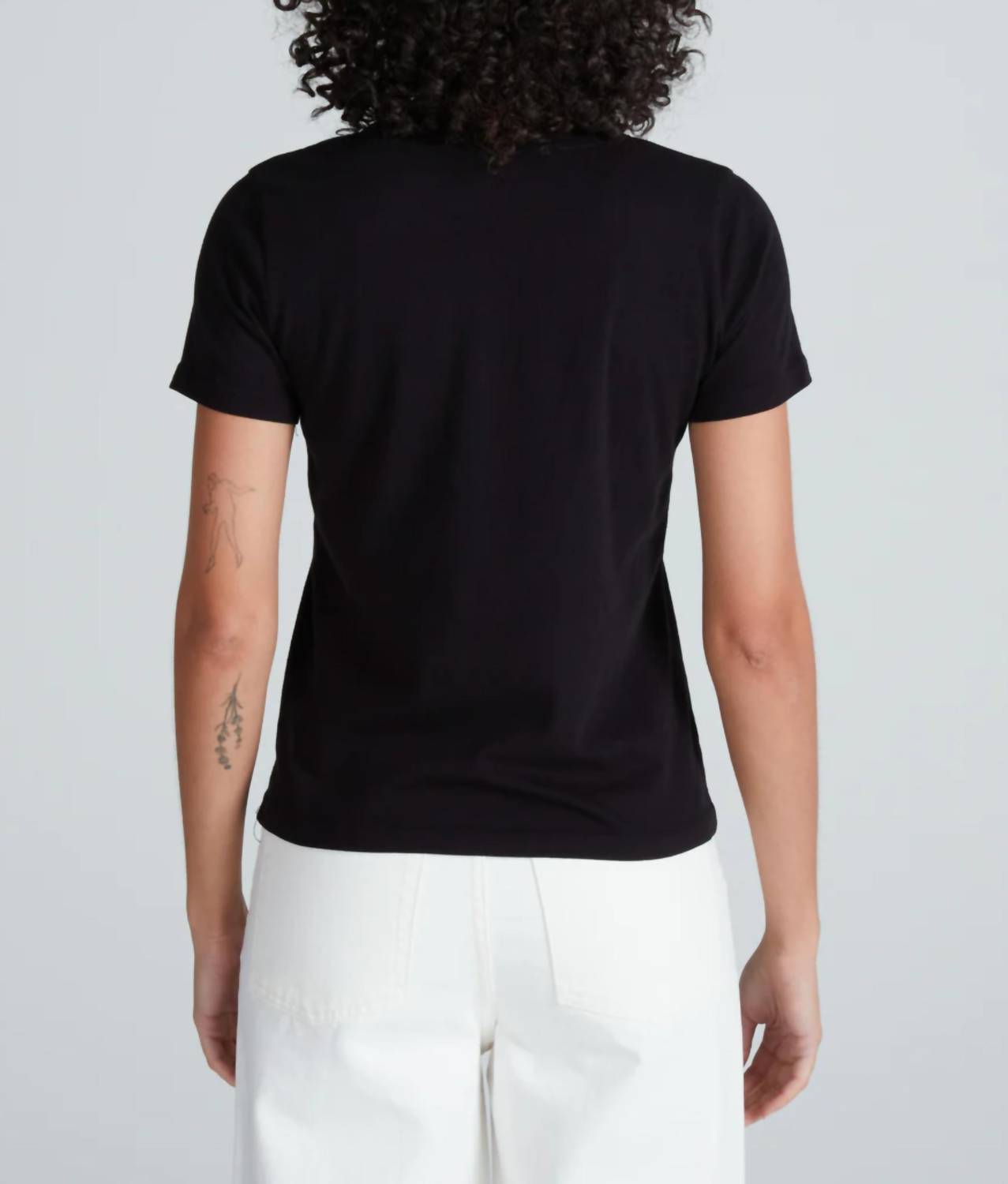 ASKK NY Le Sigh Classic Printed Tee Top in black - women's t-shirt - detail view