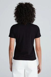 ASKK NY Le Sigh Classic Printed Tee Top in black - women's t-shirt - alternate view