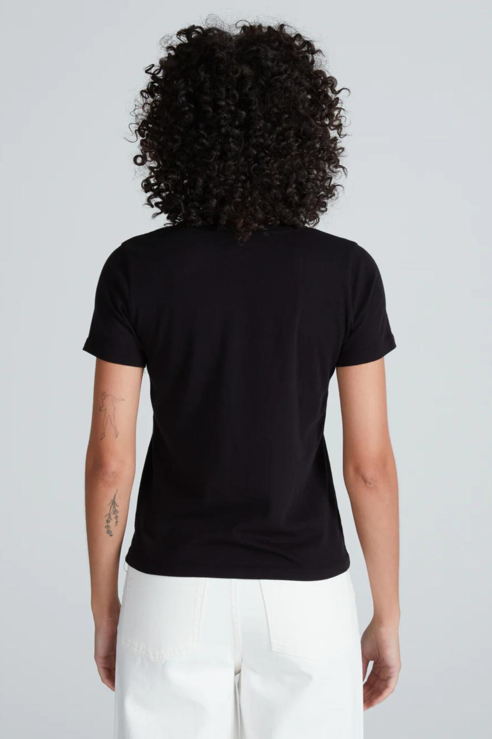 ASKK NY Le Sigh Classic Printed Tee Top in black - women's t-shirt - alternate view