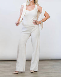Goldie Lewinter Velour Tank Top in white sand - women's tank top - detail view