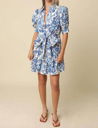 Olivaceous - Hunter Tie Front Mini Dress