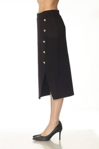 Joseph Ribkoff - Asymmetric Slit Midi Pencil Skirt