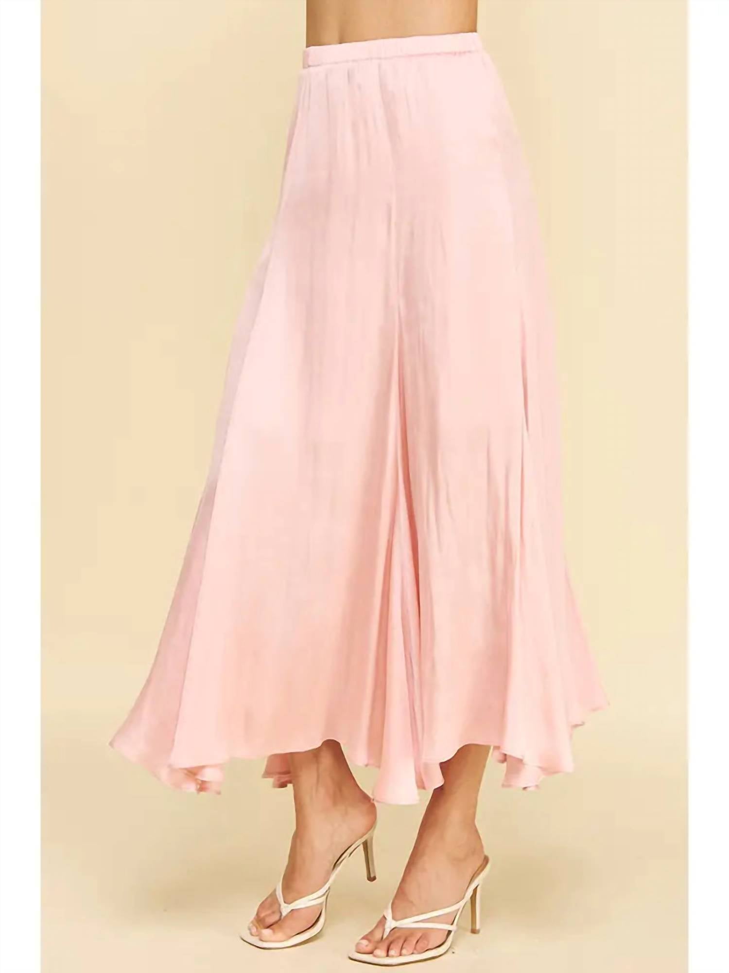 TCEC Lane Midi Skirt in blush - women's skirt - detail view