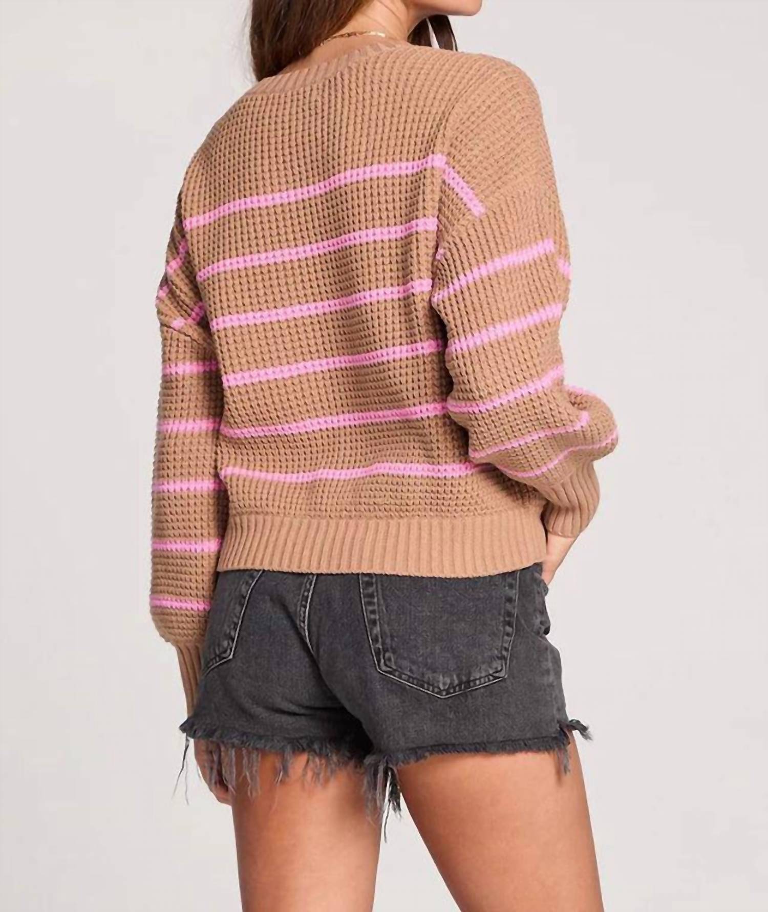 saltwater LUXE Opal Sweater Top in latte - women's sweater - alternate view