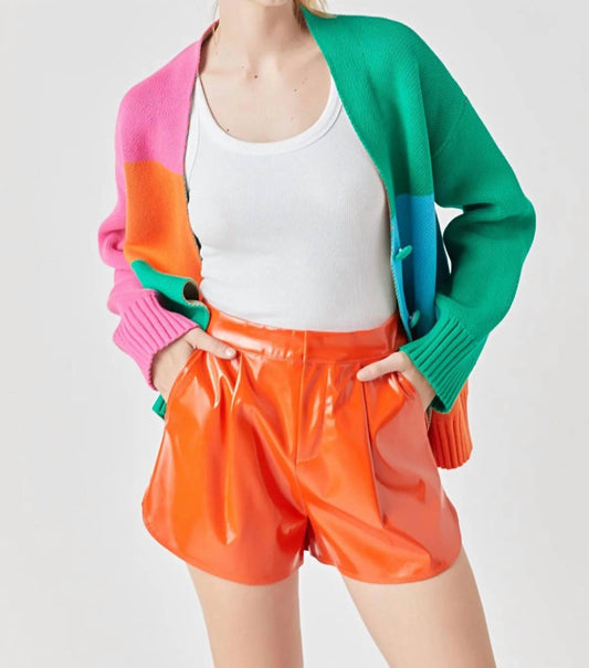 Grey Lab - Abstract Colorblock Cardigan