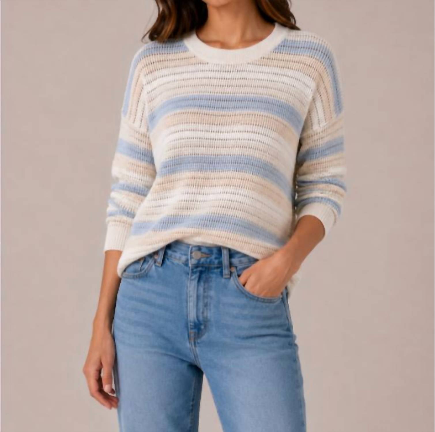 J. Society - Mesh Stripe Crew Sweater