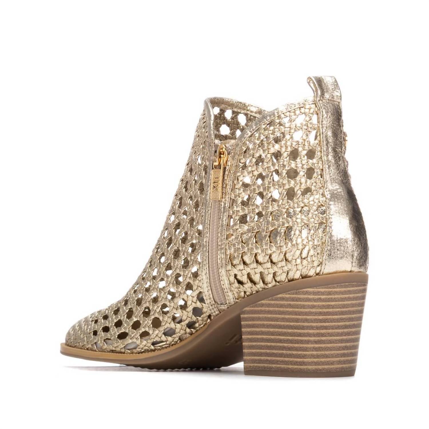 Xti Women's Microfiber Casual Ankle Boots in gold - women's shoe - alternate view