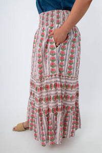 Thml - Carnation Smocked Waist Midi Skirt